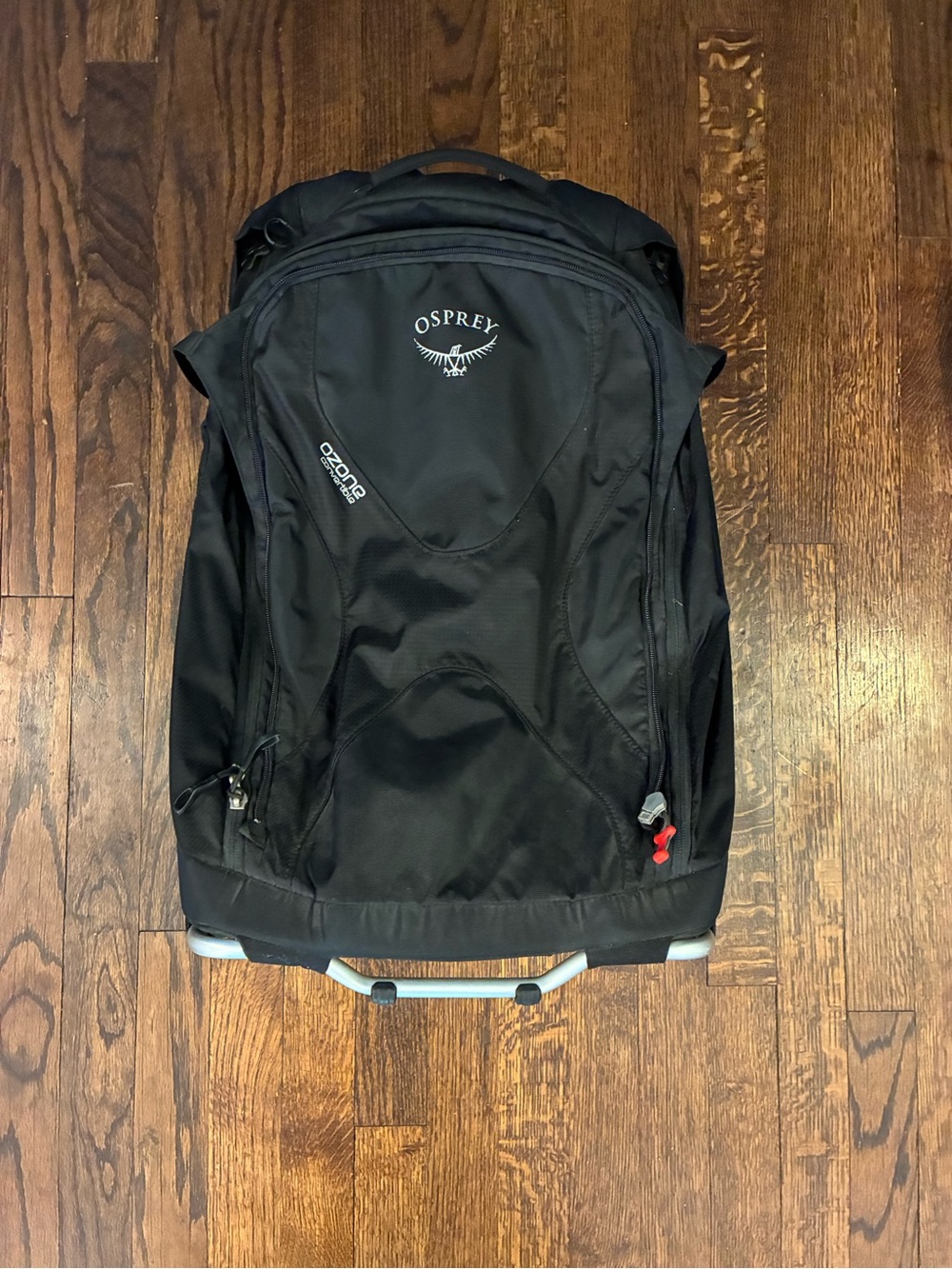 OSPREY Black Rolling Travel Backpack with Telescoping Handle